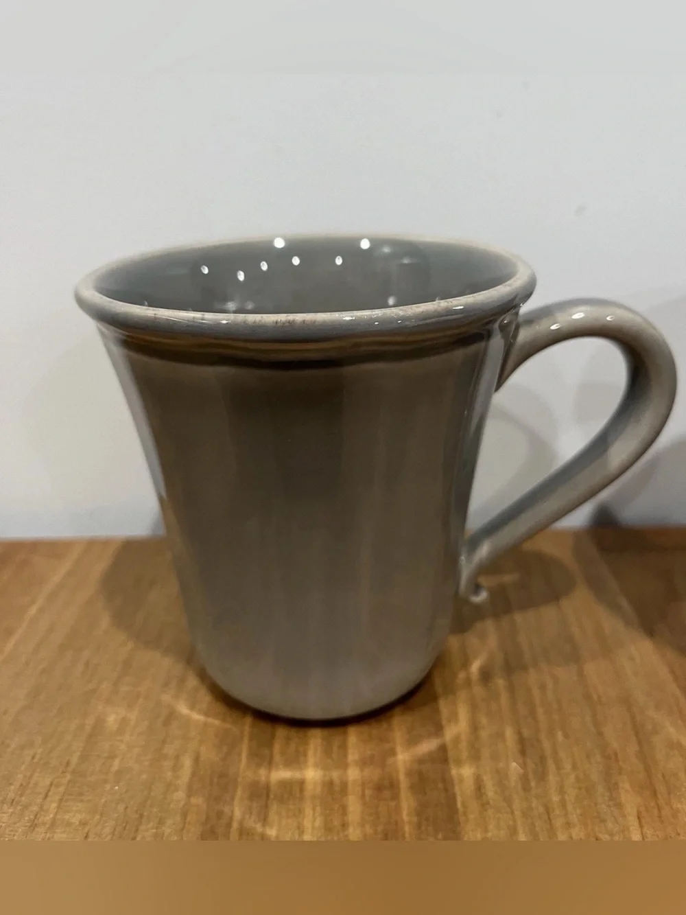 Pottery Barn Charlotte Gray Grey Retired Mugs Cups Made in Portugal